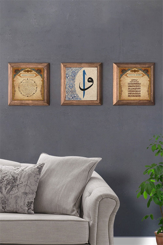 SOLID FRAMED 3-PIECE NATURAL STONE TABLE PANEL / 3PRMT-40-0392