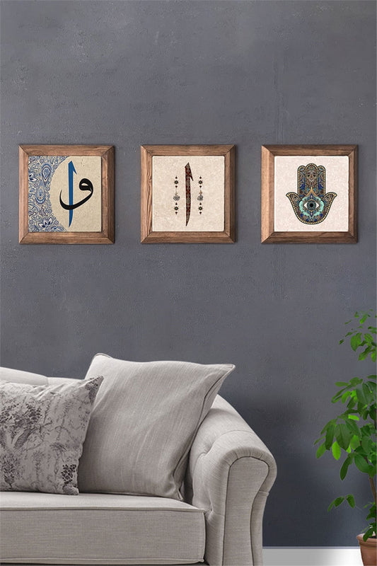 SOLID FRAMED 3-PIECE NATURAL STONE TABLE PANEL / 3PRMT-40-0177