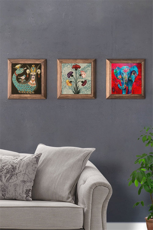 SOLID FRAMED 3-PIECE NATURAL STONE TABLE PANEL / 3PRMT-40-0401