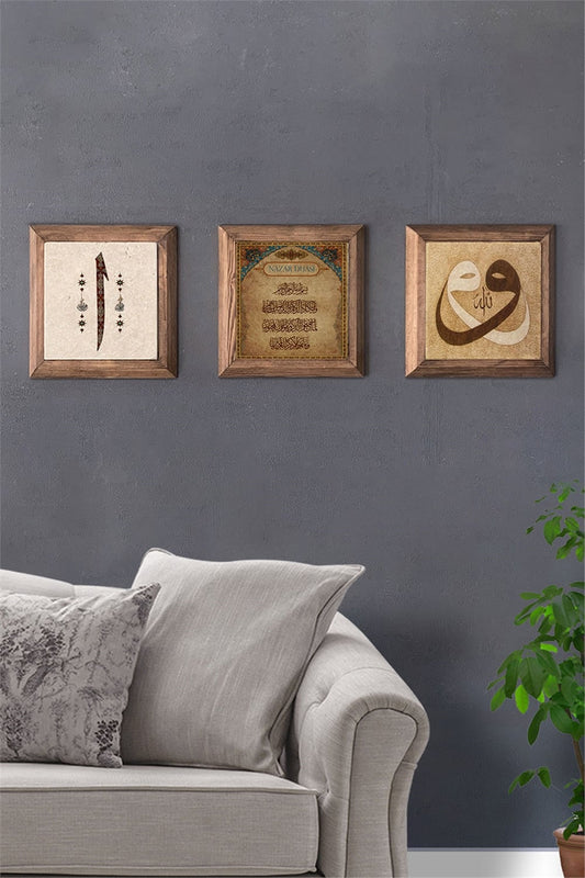 SOLID FRAMED 3-PIECE NATURAL STONE TABLE PANEL / 3PRMT-40-0069