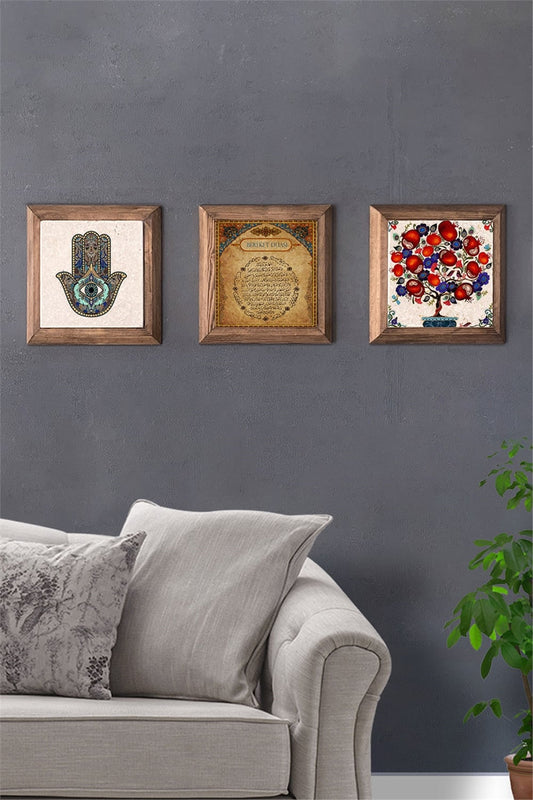 SOLID FRAMED 3-PIECE NATURAL STONE TABLE PANEL / 3PRMT-40-0105