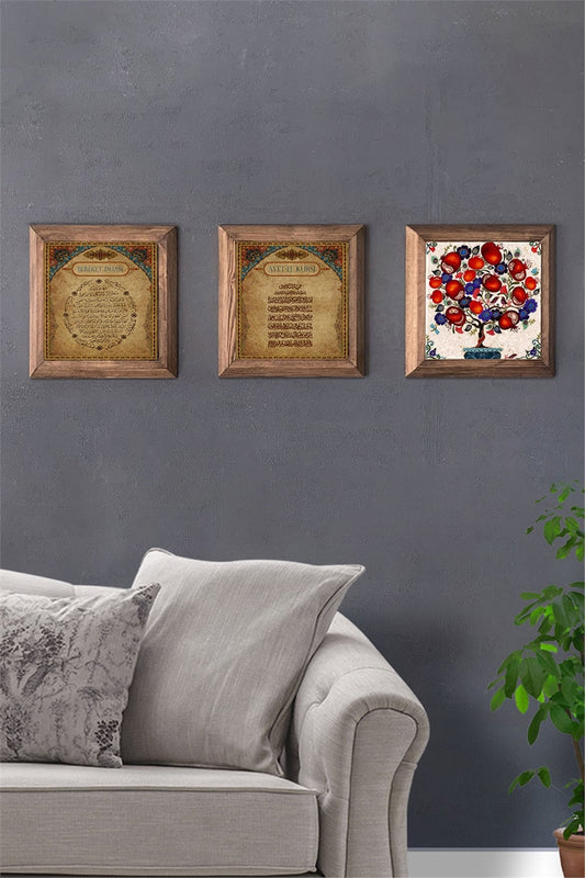 SOLID FRAMED 3-PIECE NATURAL STONE TABLE PANEL / 3PRMT-40-0107