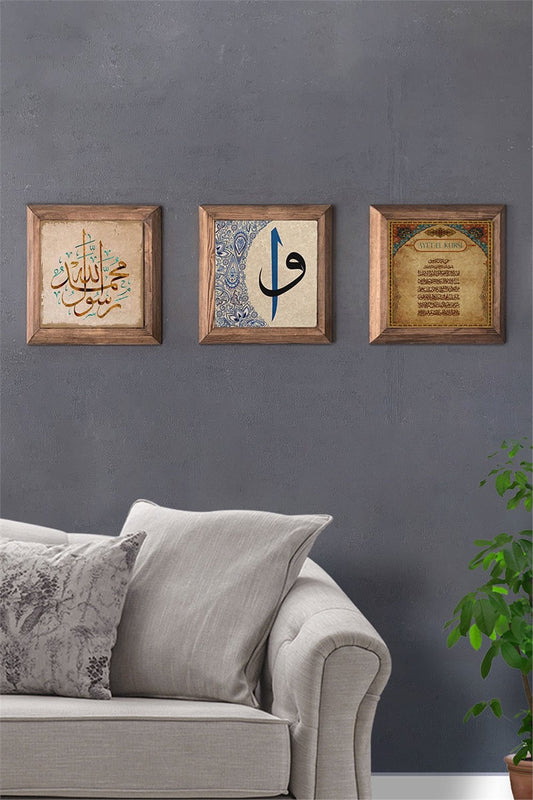 SOLID FRAMED 3-PIECE NATURAL STONE TABLE PANEL / 3PRMT-40-0162