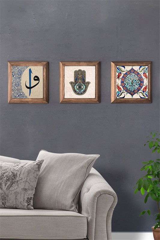 SOLID FRAMED 3-PIECE NATURAL STONE TABLE PANEL / 3PRMT-40-0204