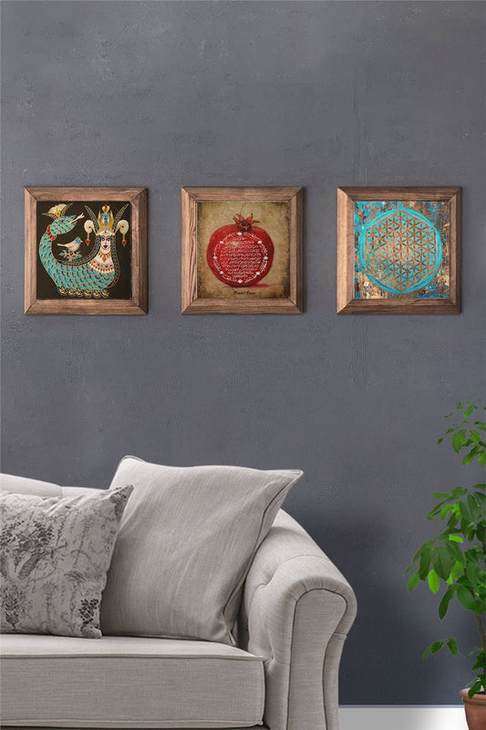 SOLID FRAMED 3-PIECE NATURAL STONE TABLE PANEL / 3PRMT-40-0353