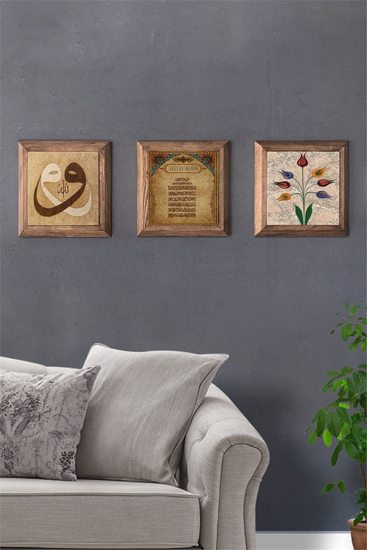 SOLID FRAMED 3-PIECE NATURAL STONE TABLE PANEL / 3PRMT-40-0166