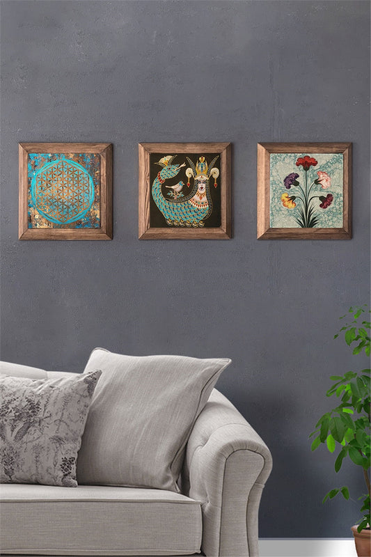SOLID FRAMED 3-PIECE NATURAL STONE TABLE PANEL / 3PRMT-40-0402