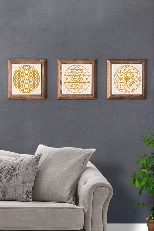 SOLID FRAMED 3-PIECE NATURAL STONE TABLE PANEL / 3PRMT-40-0281