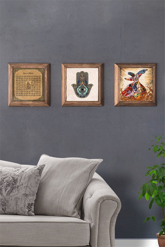 SOLID FRAMED 3-PIECE NATURAL STONE TABLE PANEL / 3PRMT-40-0244