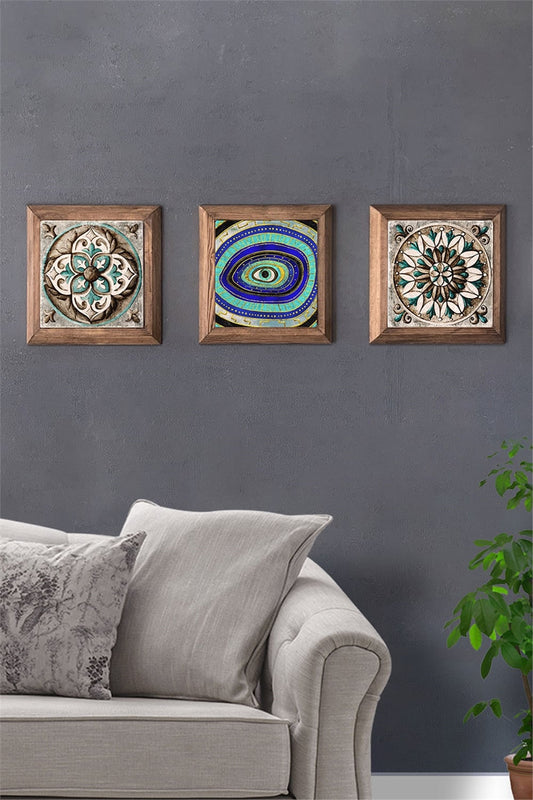 SOLID FRAMED 3-PIECE NATURAL STONE TABLE PANEL / 3PRMT-40-0400