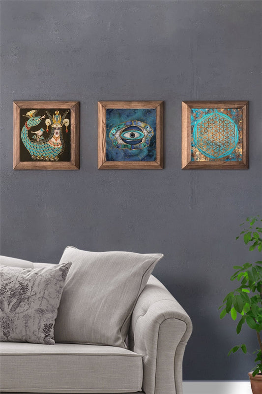 SOLID FRAMED 3-PIECE NATURAL STONE TABLE PANEL / 3PRMT-40-0355