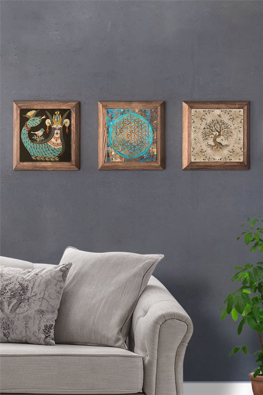 SOLID FRAMED 3-PIECE NATURAL STONE TABLE PANEL / 3PRMT-40-0347