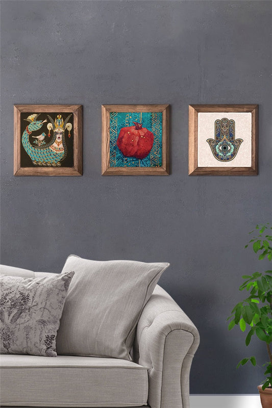 SOLID FRAMED 3-PIECE NATURAL STONE TABLE PANEL / 3PRMT-40-0346