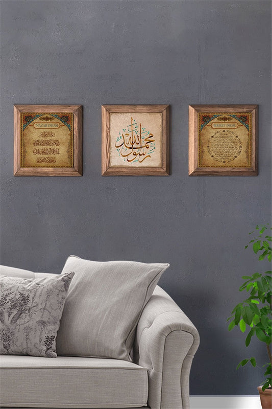 SOLID FRAMED 3-PIECE NATURAL STONE TABLE PANEL / 3PRMT-40-0185