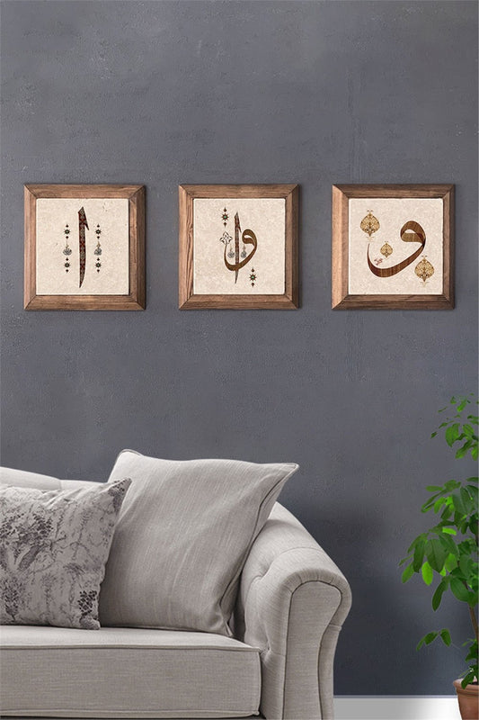 SOLID FRAMED 3-PIECE NATURAL STONE TABLE PANEL / 3PRMT-40-0024