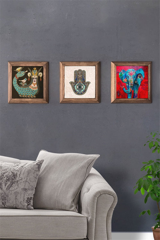 SOLID FRAMED 3-PIECE NATURAL STONE TABLE PANEL / 3PRMT-40-0356