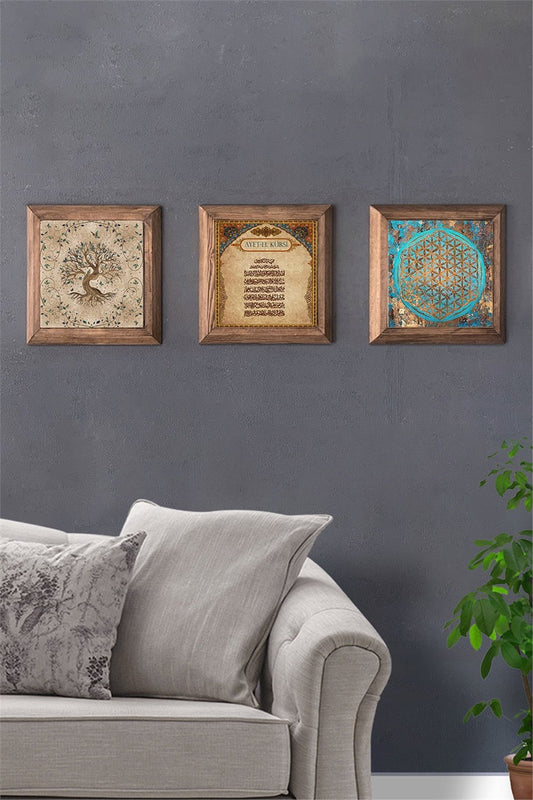 SOLID FRAMED 3-PIECE NATURAL STONE TABLE PANEL / 3PRMT-40-0398