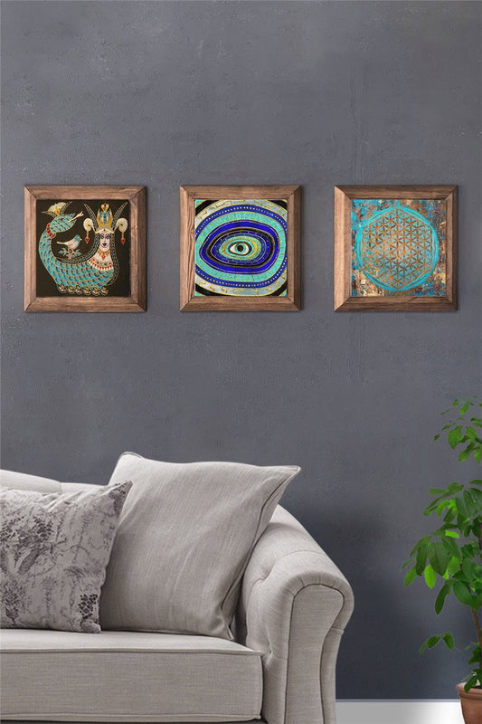 SOLID FRAMED 3-PIECE NATURAL STONE TABLE PANEL / 3PRMT-40-0348