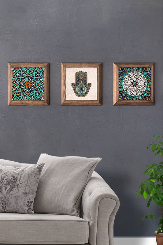 SOLID FRAMED 3-PIECE NATURAL STONE TABLE PANEL / 3PRMT-40-0173