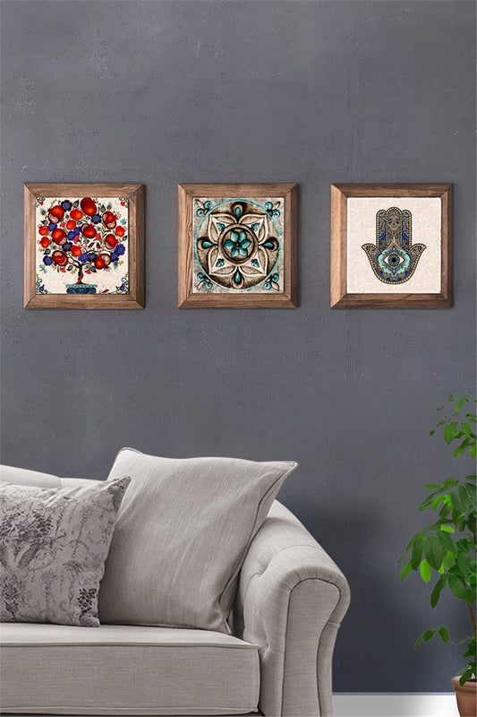 SOLID FRAMED 3-PIECE NATURAL STONE TABLE PANEL / 3PRMT-40-0239