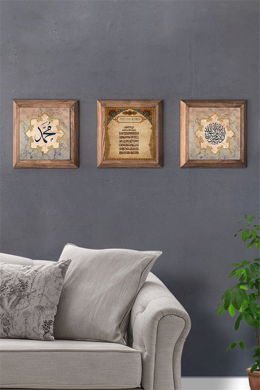 SOLID FRAMED 3-PIECE NATURAL STONE TABLE PANEL / 3PRMT-40-0067