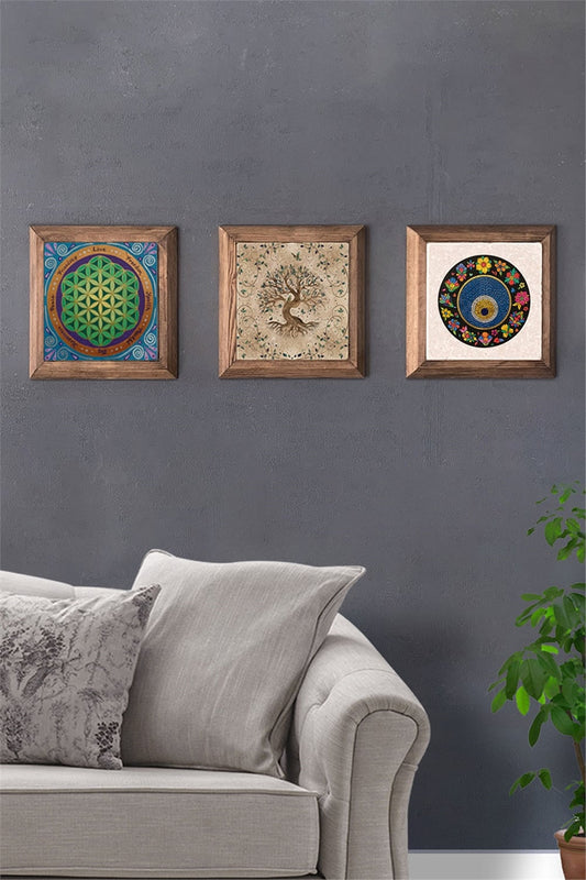 SOLID FRAMED 3-PIECE NATURAL STONE TABLE PANEL / 3PRMT-40-0252