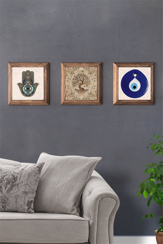 SOLID FRAMED 3-PIECE NATURAL STONE TABLE PANEL / 3PRMT-40-0251