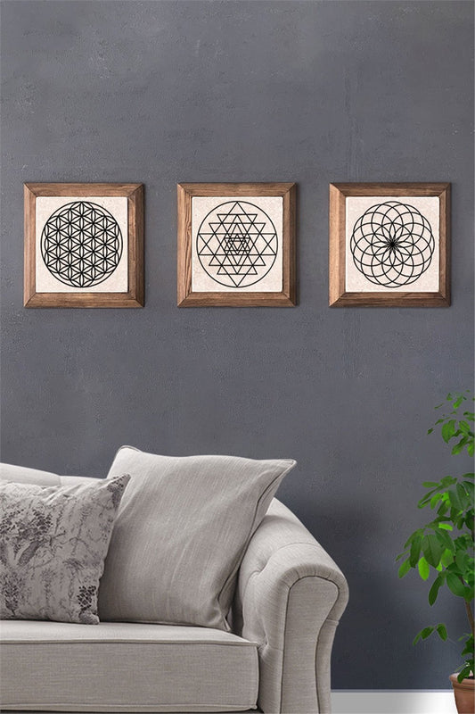 SOLID FRAMED 3-PIECE NATURAL STONE TABLE PANEL / 3PRMT-40-0278