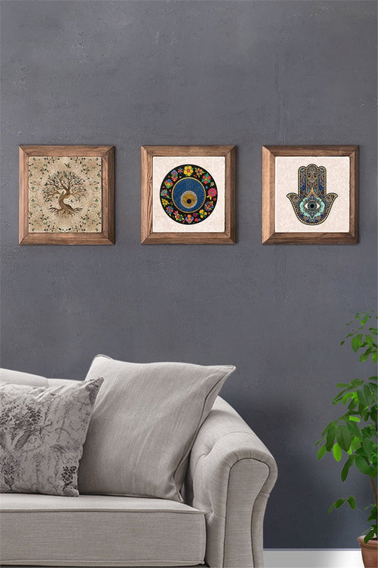 SOLID FRAMED 3-PIECE NATURAL STONE TABLE PANEL / 3PRMT-40-0241