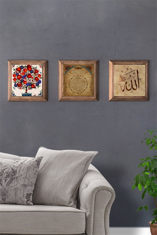 SOLID FRAMED 3-PIECE NATURAL STONE TABLE PANEL / 3PRMT-40-0189