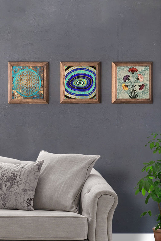 SOLID FRAMED 3-PIECE NATURAL STONE TABLE PANEL / 3PRMT-40-0404