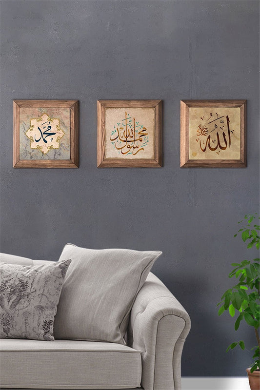 SOLID FRAMED 3-PIECE NATURAL STONE TABLE PANEL / 3PRMT-40-0113