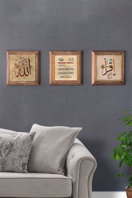 SOLID FRAMED 3-PIECE NATURAL STONE TABLE PANEL / 3PRMT-40-0179