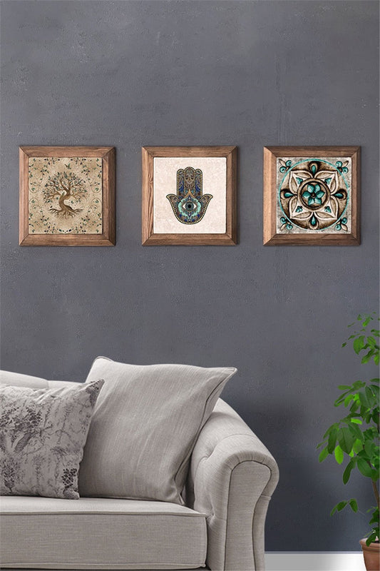 SOLID FRAMED 3-PIECE NATURAL STONE TABLE PANEL / 3PRMT-40-0228