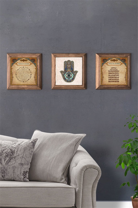 SOLID FRAMED 3-PIECE NATURAL STONE TABLE PANEL / 3PRMT-40-0379