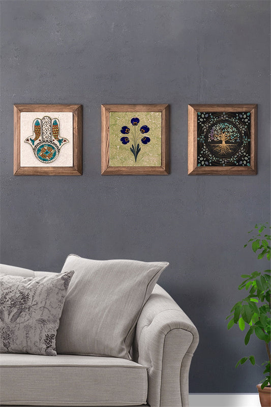 SOLID FRAMED 3-PIECE NATURAL STONE TABLE PANEL / 3PRMT-40-0262