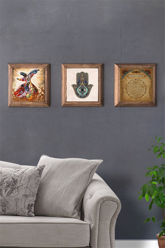 SOLID FRAMED 3-PIECE NATURAL STONE TABLE PANEL / 3PRMT-40-0148