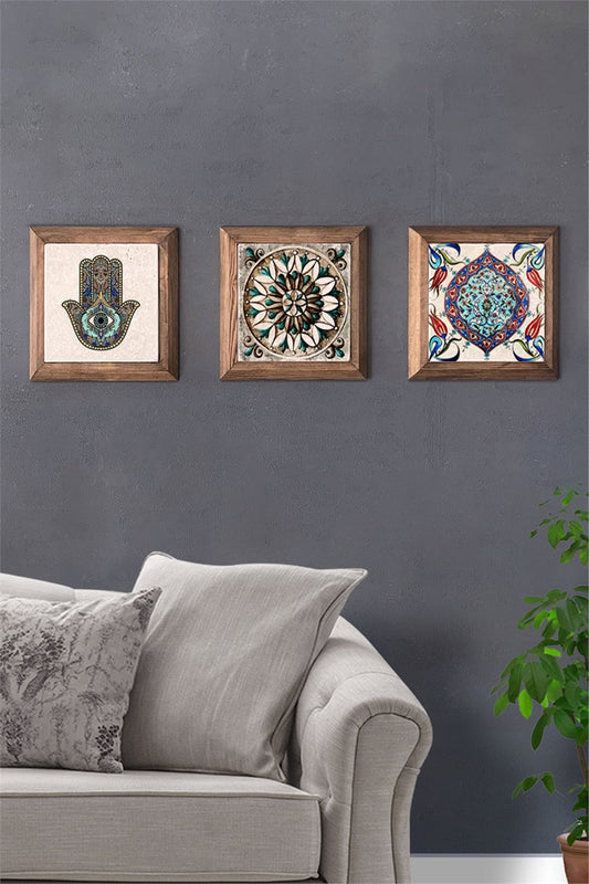 SOLID FRAMED 3-PIECE NATURAL STONE TABLE PANEL / 3PRMT-40-0114