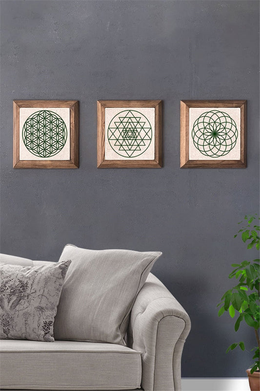 SOLID FRAMED 3-PIECE NATURAL STONE TABLE PANEL / 3PRMT-40-0279