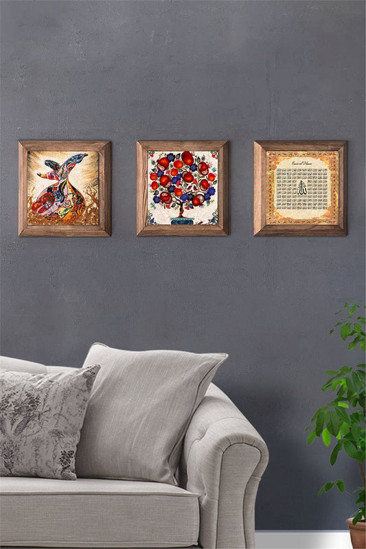 SOLID FRAMED 3-PIECE NATURAL STONE TABLE PANEL / 3PRMT-40-0142