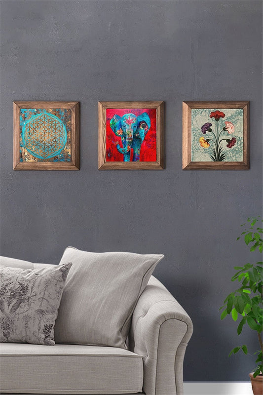 SOLID FRAMED 3-PIECE NATURAL STONE TABLE PANEL / 3PRMT-40-0403