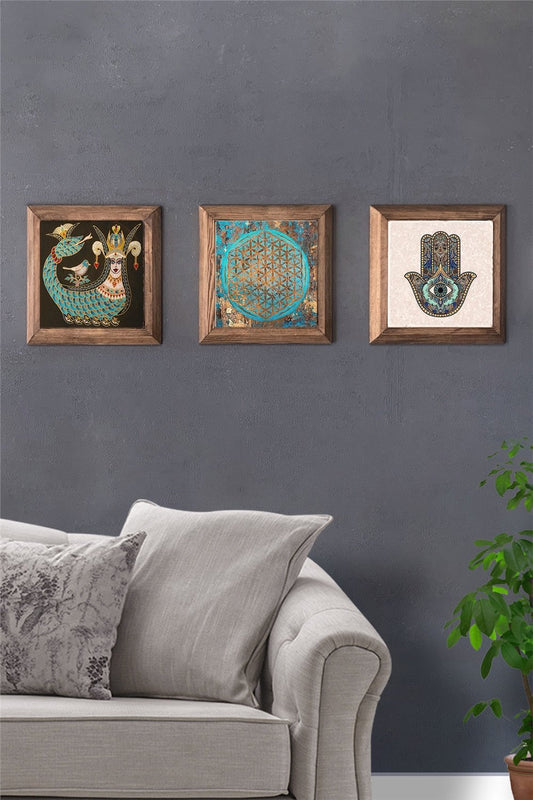 SOLID FRAMED 3-PIECE NATURAL STONE TABLE PANEL / 3PRMT-40-0354