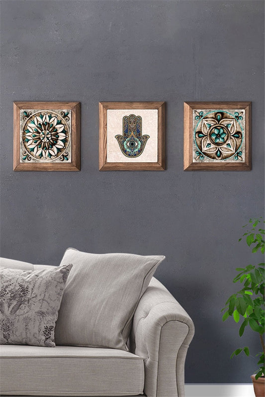 SOLID FRAMED 3-PIECE NATURAL STONE TABLE PANEL / 3PRMT-40-0100