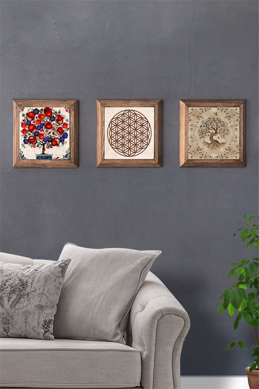 SOLID FRAMED 3-PIECE NATURAL STONE TABLE PANEL / 3PRMT-40-0283