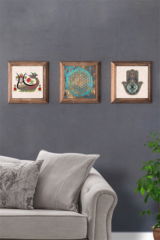 SOLID FRAMED 3-PIECE NATURAL STONE TABLE PANEL / 3PRMT-40-0383