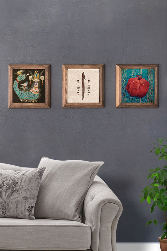 SOLID FRAMED 3-PIECE NATURAL STONE TABLE PANEL / 3PRMT-40-0384