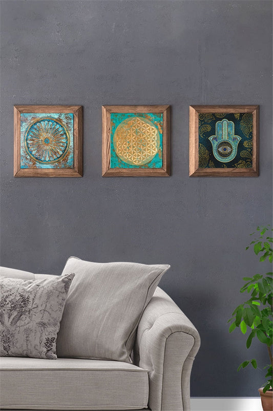 SOLID FRAMED 3-PIECE NATURAL STONE TABLE PANEL / 3PRMT-40-0253