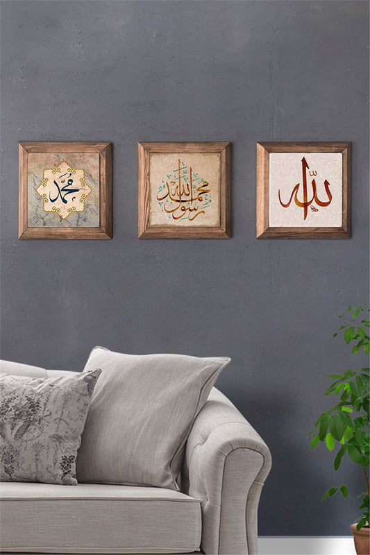 SOLID FRAMED 3-PIECE NATURAL STONE TABLE PANEL / 3PRMT-40-0159