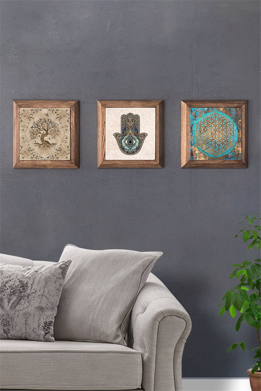 SOLID FRAMED 3-PIECE NATURAL STONE TABLE PANEL / 3PRMT-40-0390