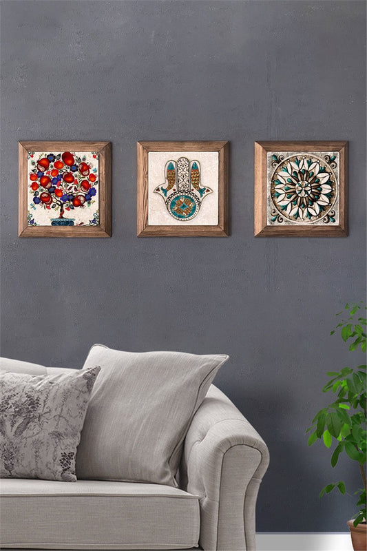 SOLID FRAMED 3-PIECE NATURAL STONE TABLE PANEL / 3PRMT-40-0261
